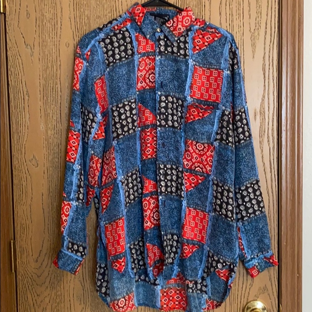 Silk Bandana Button-Down